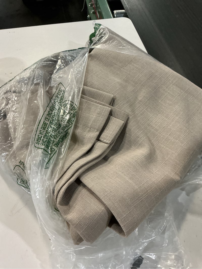 Condition photo showing Good Condition for custom made pinch pleated linen curtains 105 inches long for living room 2 panels set cream ivory memory pleated drapes back tab neutral boho ceiling floor 105 inch window curtains natural birch natural 40"w x 105"l (pack of 2)