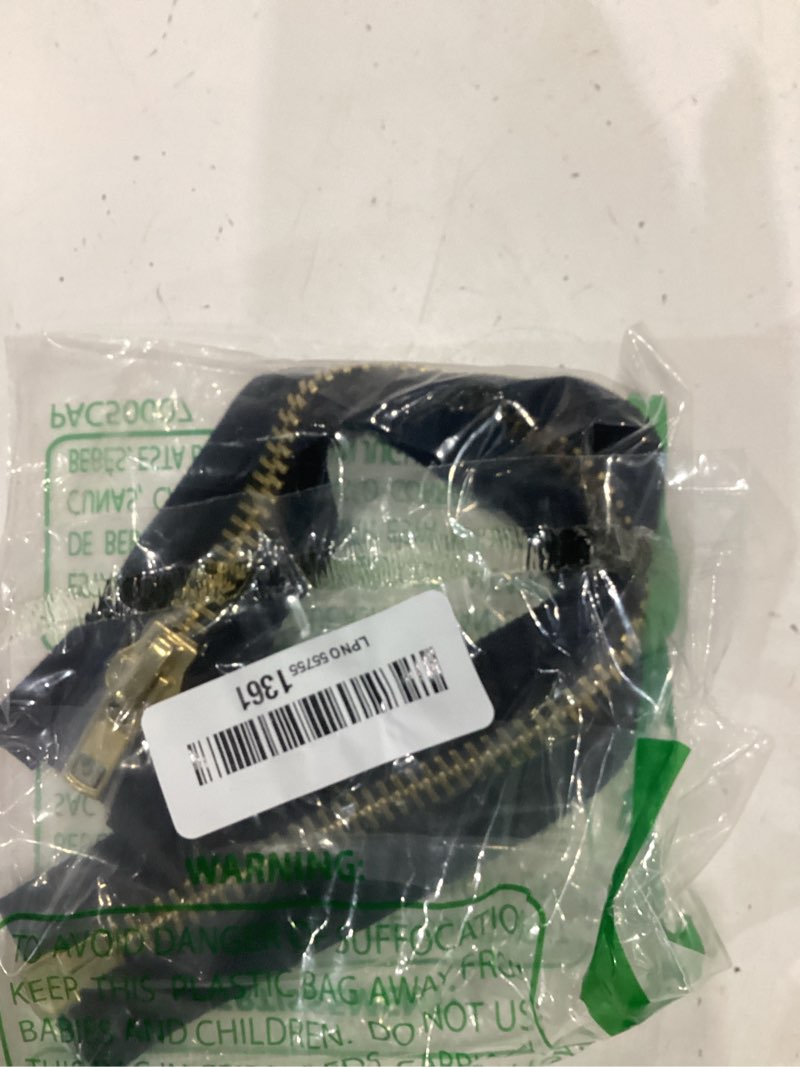 Condition photo showing Good Condition for yahoga #10 12 inch heavy duty separating jacket zipper for men (12" brass) | right handed metal zipper for men's jackets coats sewing crafts brass teeth black tape 12"