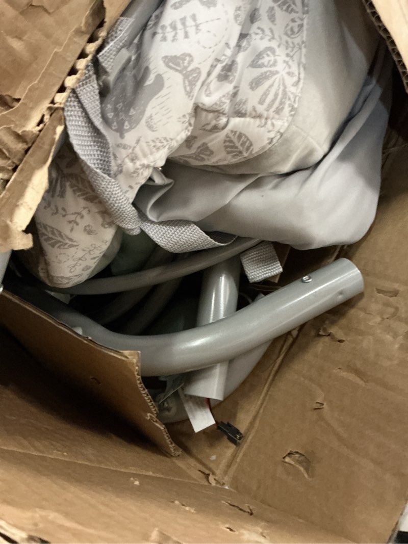 Condition photo showing As Is for graco simple sway baby swing, side?to?side motion, infant swing with 6 speeds, vibration, ivy swing ivy