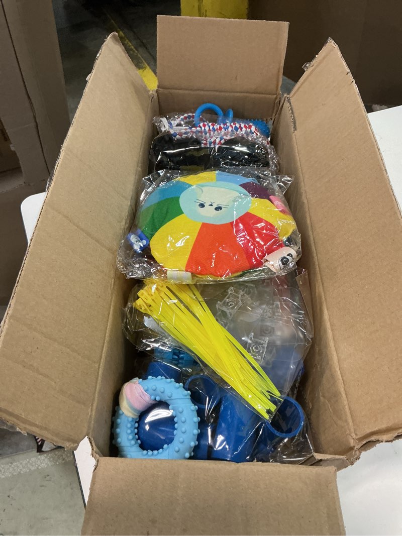Condition photo showing Good Condition for Puppy Play Gym with Hanging Toys, Dog Indoor Jungle Gym as Activities Center for Puppies, PVC Frame with 8 Enrichment Toys for Small Dogs Kitten and Other Pets