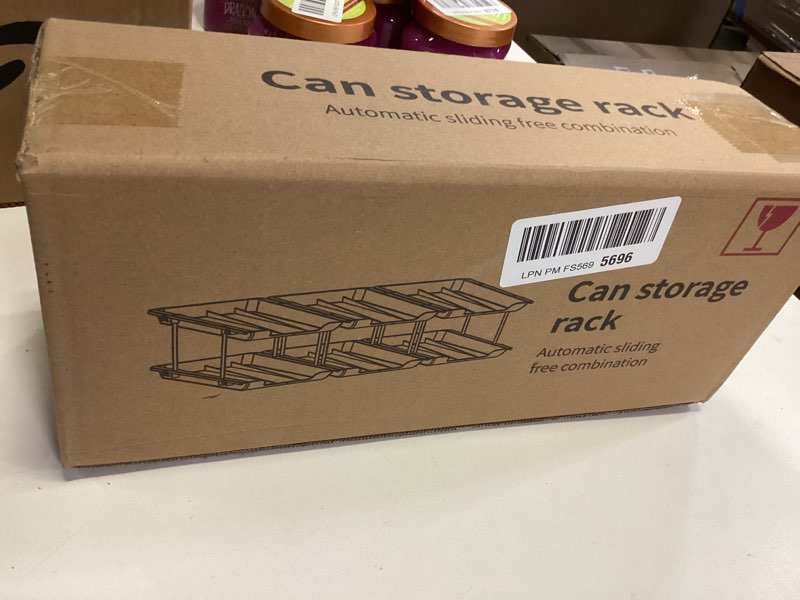 Condition photo showing New/Like New for Can Organizer for Pantry, 3 Sets 2Tiers Can Storage Organizer Pantry, Soda Can Organizer for Fridge 24 Cans Rack Automatic Rolling Stackable Canned Food Organizer,Clear 3sets×2tier