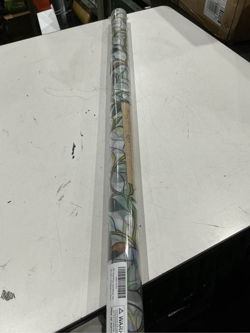 Condition photo showing Good Condition for somwise frosted glass window film, heat insulation, uv block, anti-glare, one way privacy tint, static cling for home bathroom door, renter friendly, day & night privacy blue 17.5*78.5