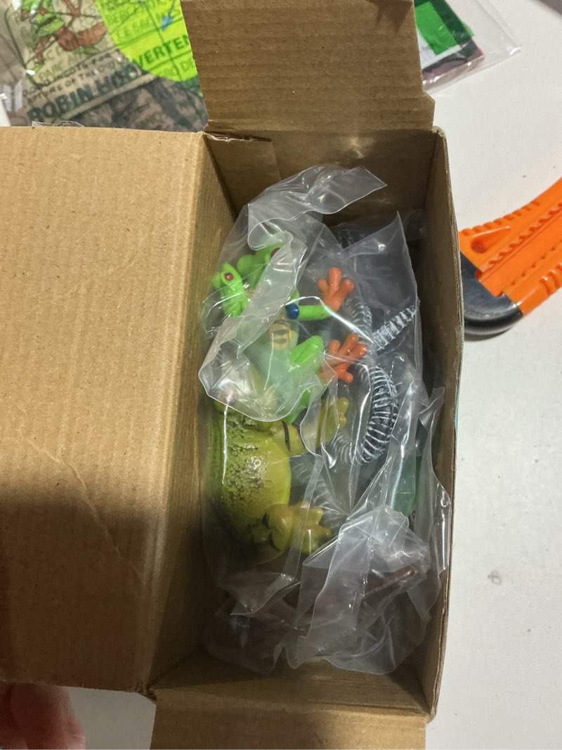 Condition photo showing Good Condition for 9pcs amphibian animals figurines toys for kids with rainforest reptile animals figurines include salamanders, ichthyophis, frog figures, cake toppers party favors for toddler