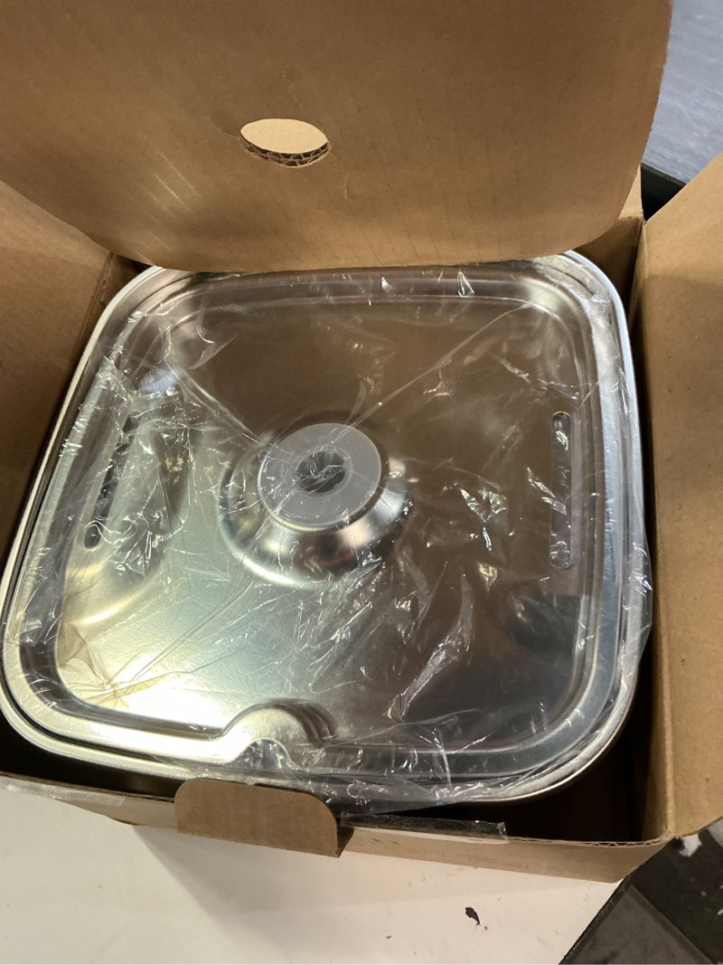 Condition photo showing New/Like New for veken innovation award winner stainless steel cat water fountain, 108oz/3.2l automatic pet fountain dog water dispenser with 6 replacement filters & silicone mat for cats, dogs, multiple pets (silver) silver+6 filters+6 sponges 108oz (higher fill line)