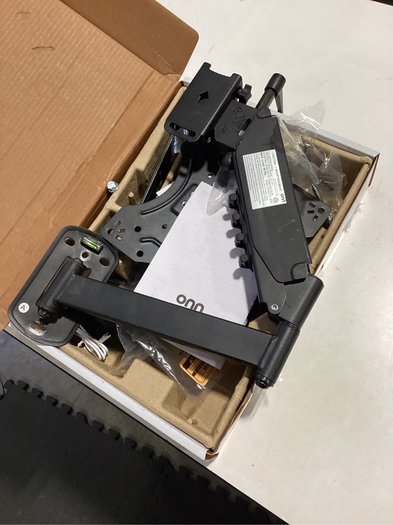 Condition photo showing Good Condition for onn spring assisted full motion mount for 24" to 65" tvs, etl listed, holds upto 66 lbs