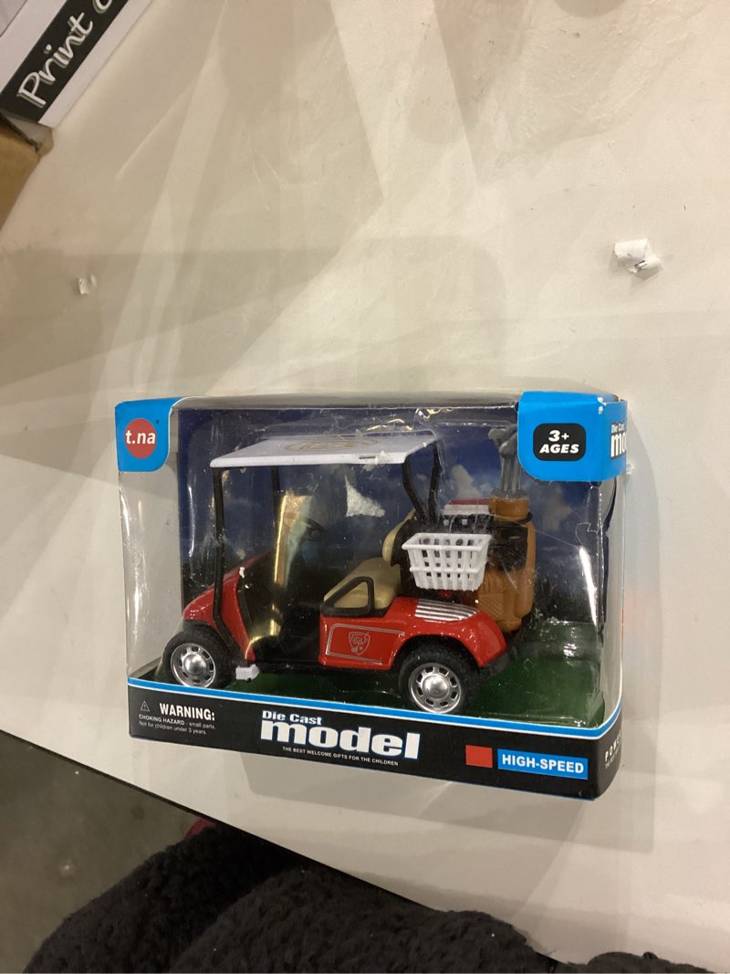 Condition photo showing New/Like New for IMIKEYA Golf Cart: Die Cast Metal Model Golf Cart Mini 1:20 Scale Golfcart Diecast Model Golfcart Vehicle Pullback Action Golf Red