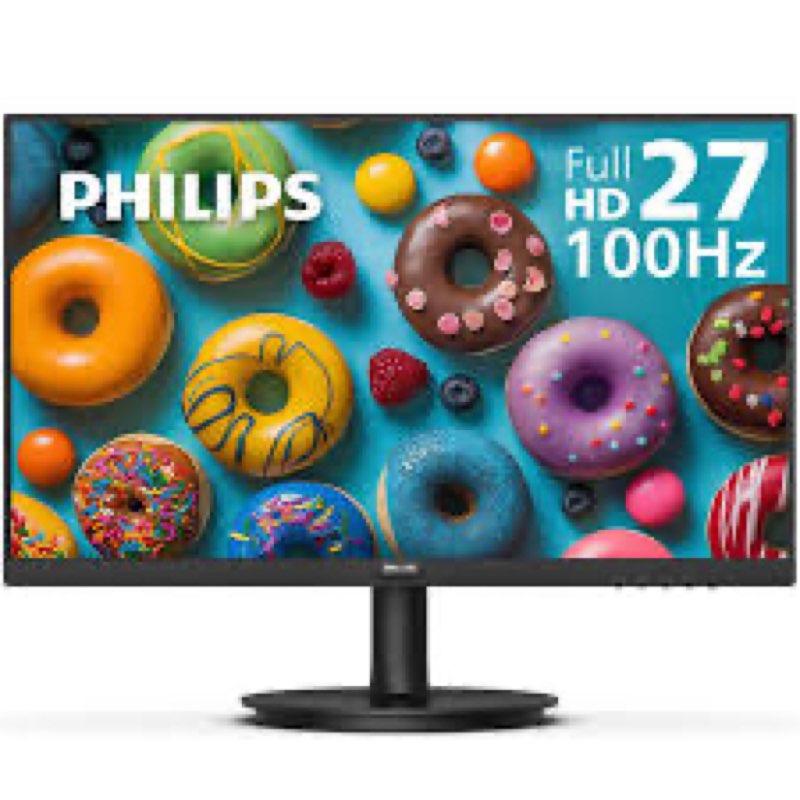 philips new 27-inch class thin full hd (1920 x 1080) 100hz monitor, vesa, hdmi x 1, vga port x1, eye