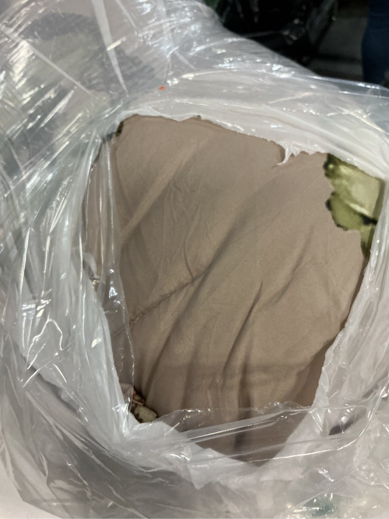 Condition photo showing As Is for dintszyayue khaki floral comforter set queen size 7 pieces bed in a bag, khaki flower bedding set soft comforter set for all season with flat sheet, fitted sheet, pillowcases & shams queen 90“×90” khaki