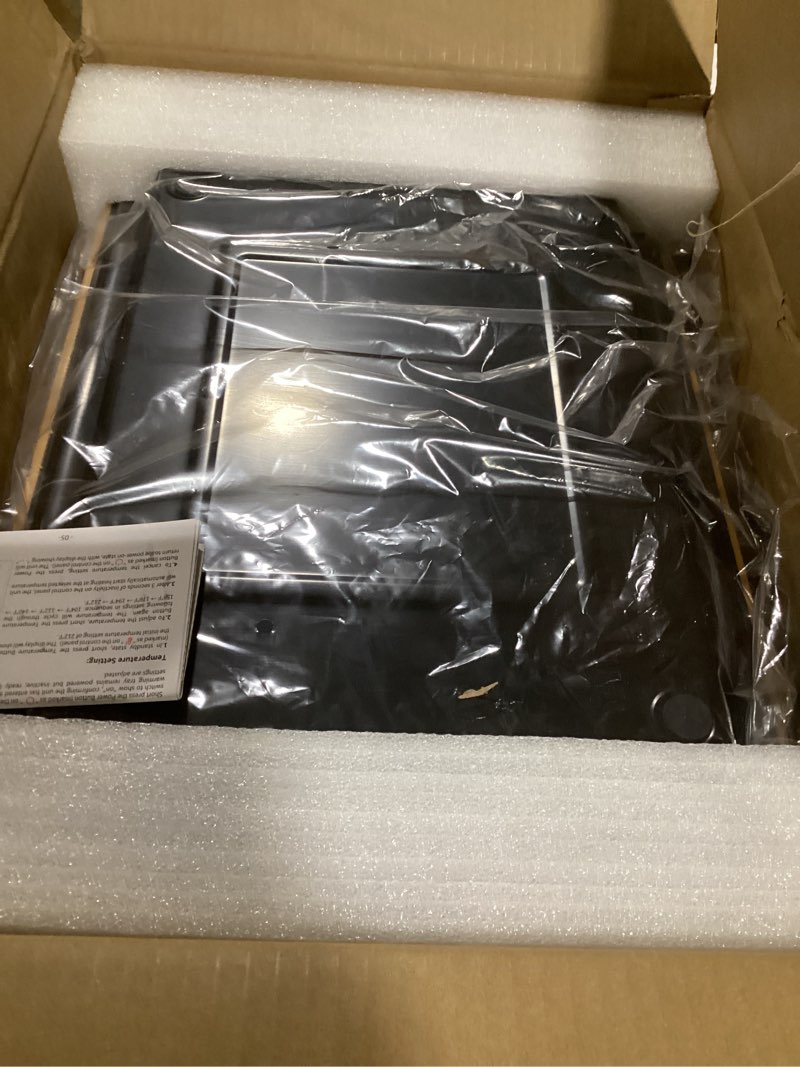 Condition photo showing New/Like New for Food Warmers for Parties Buffet, 47"x12" Assemblable Electric Warming Tray with 8 Level Temperature Adjustment and 8 Hour Timer, Upgraded Desktop-Protecting Food Warming Mat Tri-Plate:47"x12" Black&gold