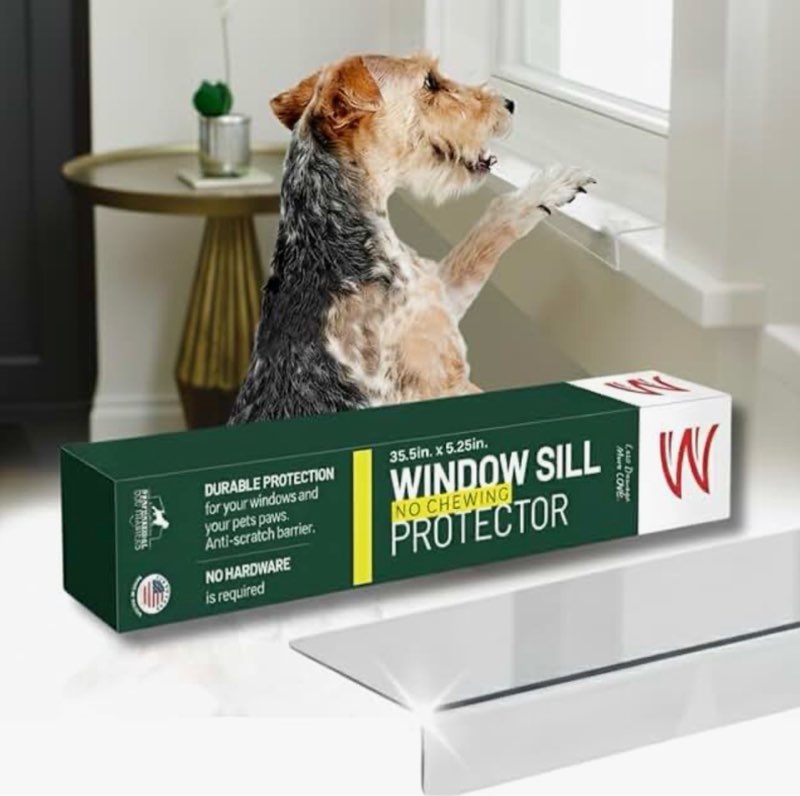 clawguard plexiglass window sill protector – thick crystal clear window sill cover & extender – wind