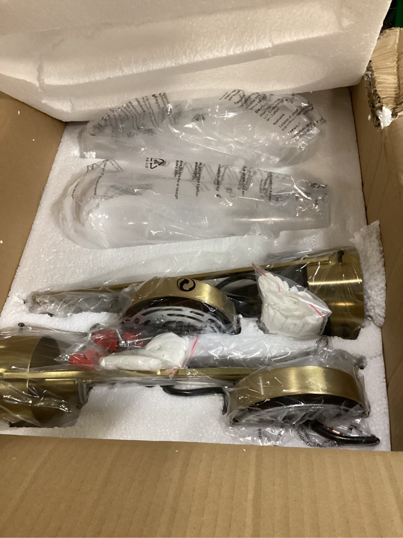 Condition photo showing Good Condition for raindrop pendant light fixtures set of 2, brass glass pendant lighting, teardrops gold hanging light clear solid glass pendant light modern chandeliers for dining room porch living room gold raindrop 2 pack