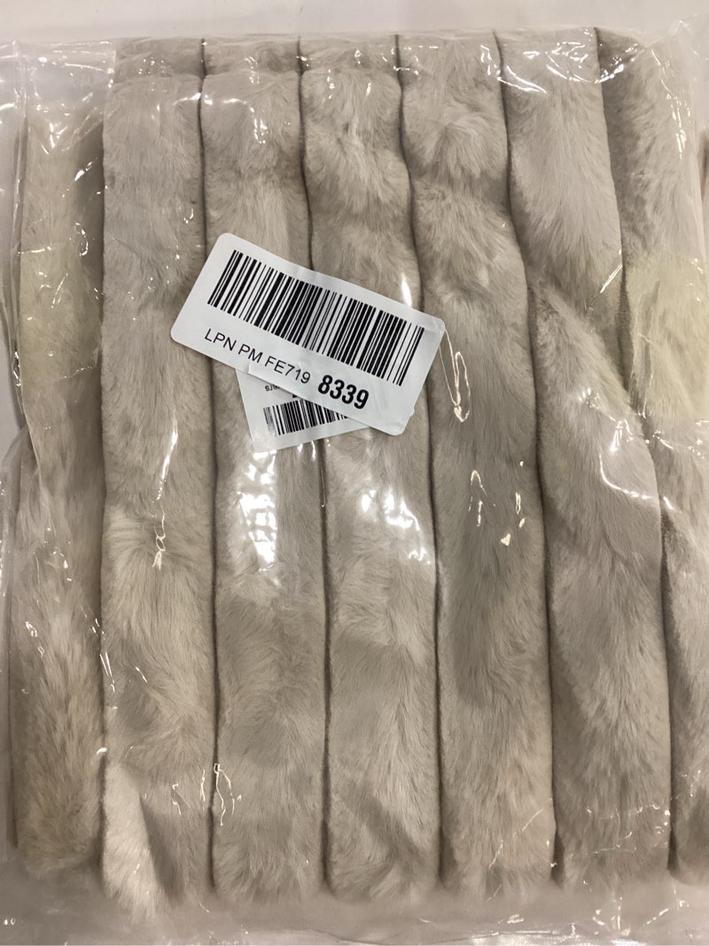 Condition photo showing Good Condition for Pallene Faux Fur Plush Lumbar Throw Pillow Covers 12x20 Set of 2, Luxury Soft Fluffy Striped Decorative Pillow Covers for Sofa, Couch, Living Room, Apricot 20" x 12" (Pack of 2) Apricot