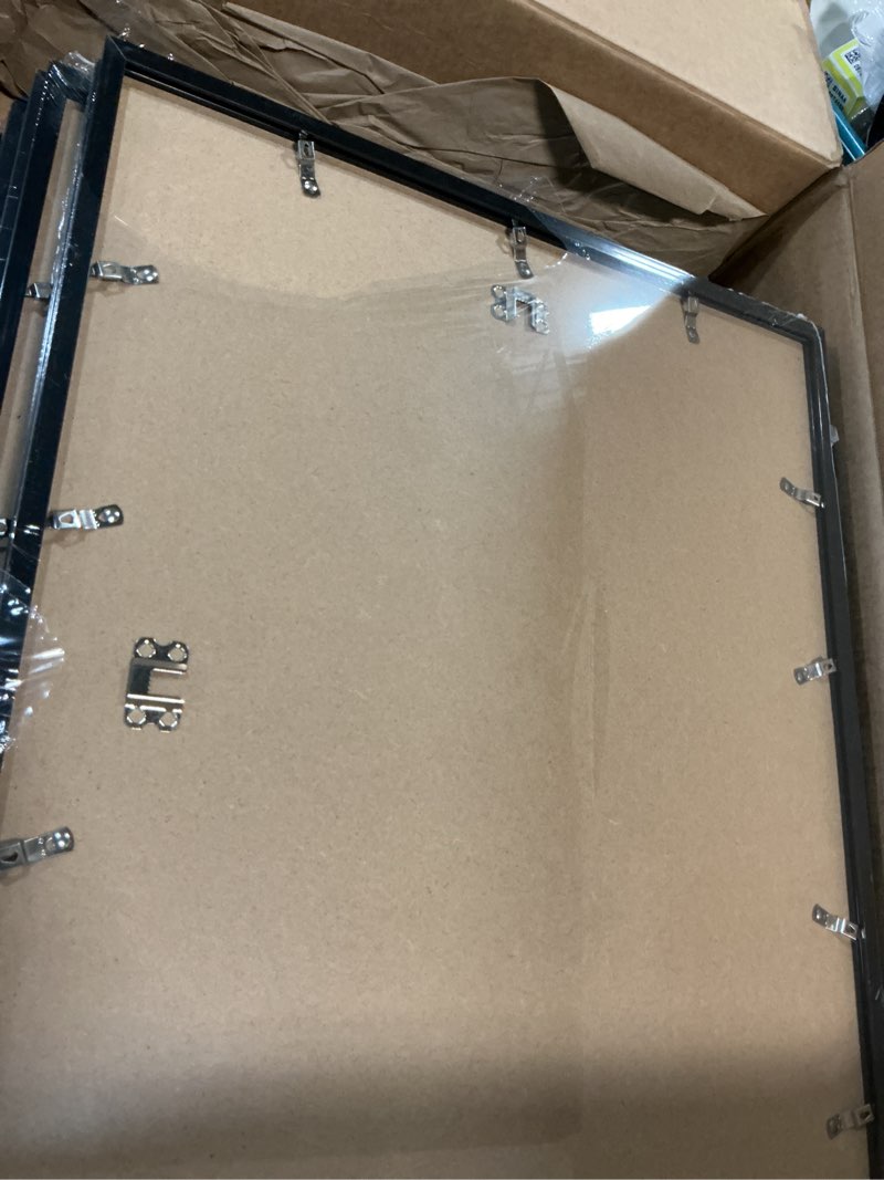 Condition photo showing Good Condition for 12 sets 17x22 picture frame, frames for 17 x 22 canvas collage photo poster certificate wall gallery, high transparent horizontal vertical black 17 by 22 inches black 17x22