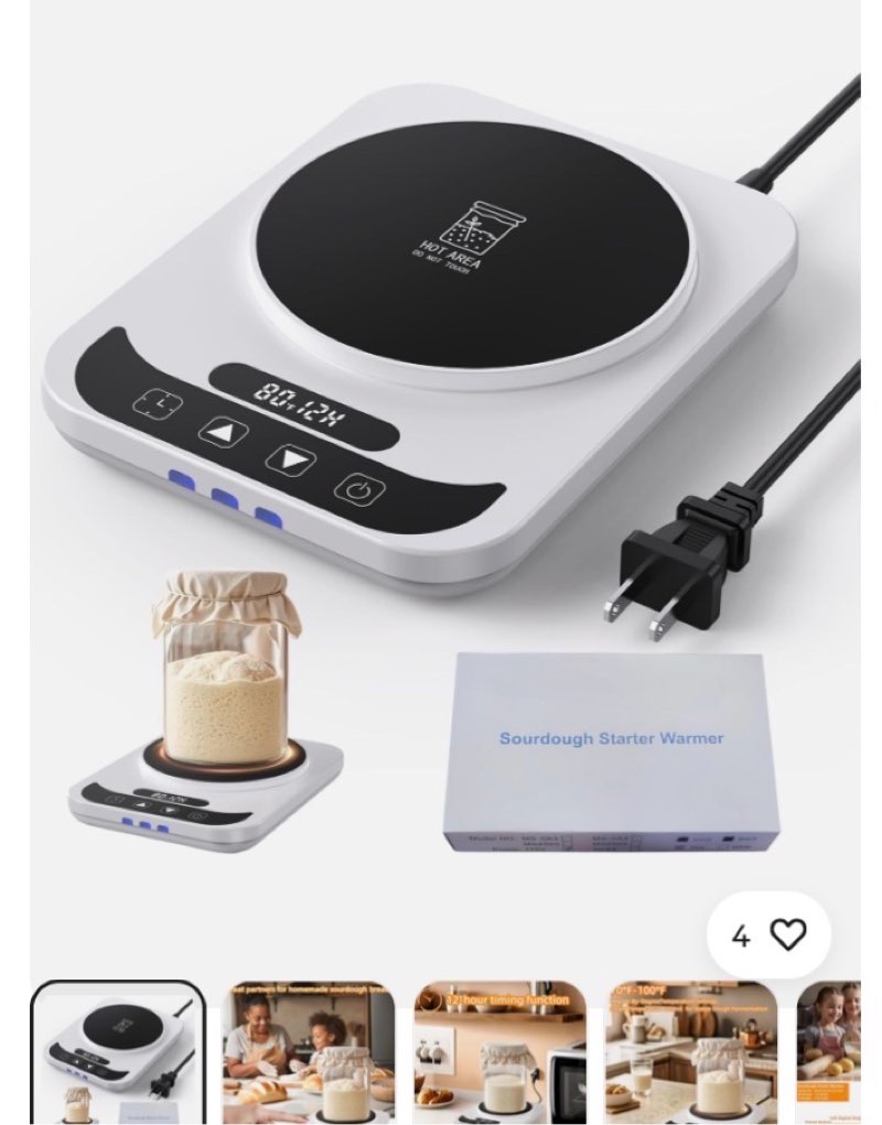 Sourdough Starter Warmer Mat - 24H Timer - Precise 1°F Thermostat Control (70-100°F) - Smart Memory 