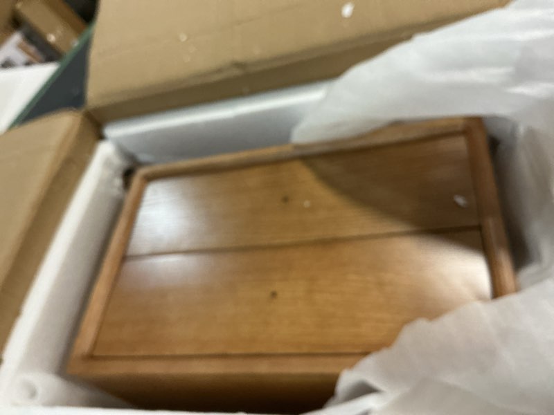 Condition photo showing Good Condition for Solid Wood Bedside Table Nightstands, Mid-Century Natural Oak Modern End Table with Drawers Vintage Aesthetic Durable Real Wooden Cabinet Organizer for Bedroom, Light Walnut Color