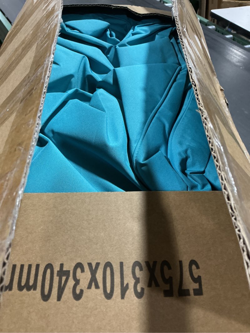 Condition photo showing Good Condition for outdoor backrest and deep seat cushion set, waterproof fade resistant patio chair furniture cushion with removable cover, 22 x 22 inch, teal, set of 4 22*22 + 22*20 inch teal 4