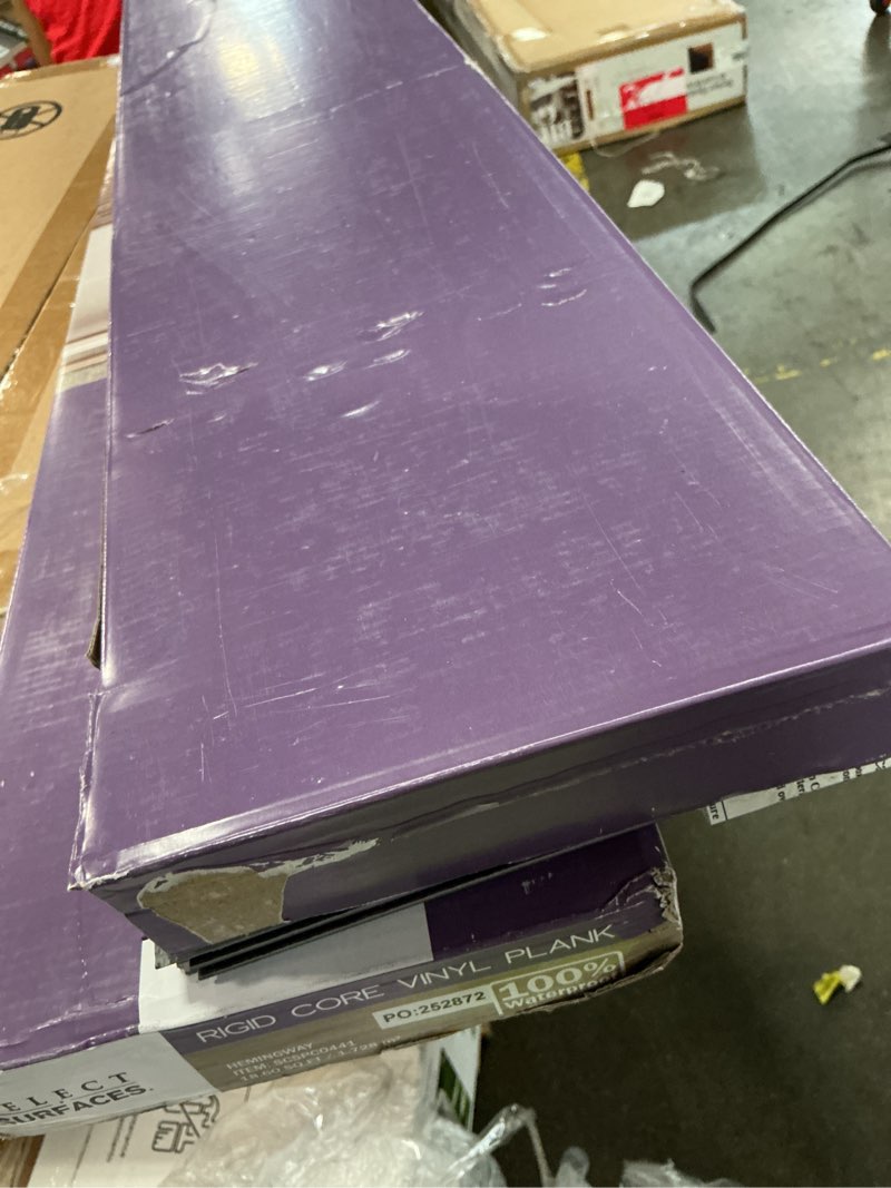 Condition photo showing As Is for select surfaces hemingway rigid core vinyl plank flooring