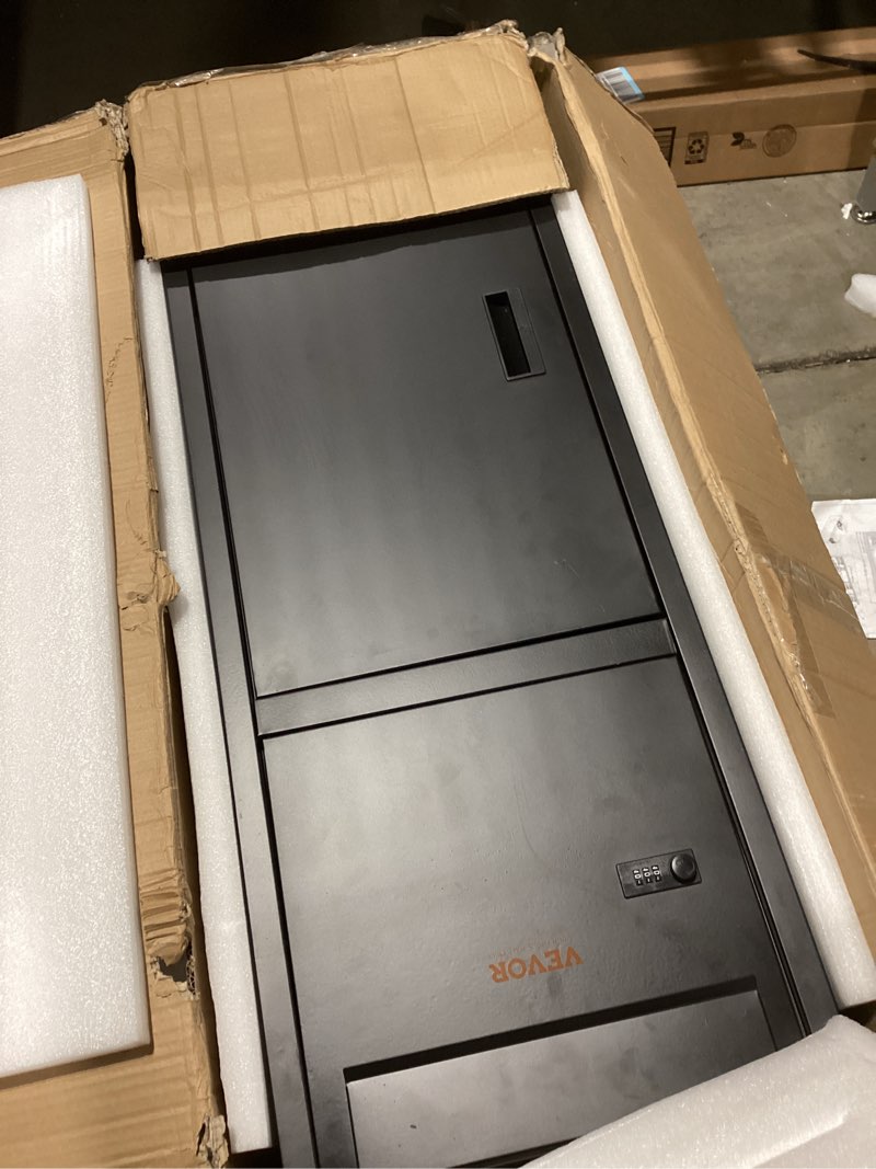 Condition photo showing New/Like New for VEVOR Package Delivery Boxes for Outside 16.2"x15.8"x44", Galvanized Steel Package Delivery Box with Coded Lock, Removable Anti-Theft Baffle, IPX3 Waterproof Parcel Drop Box for Outside, Porch 16.2"Dx15.8"Wx44"H