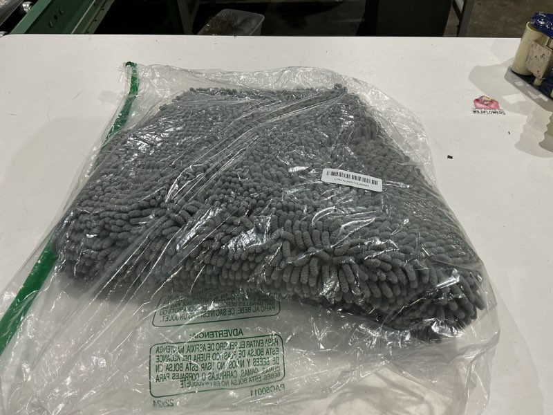 Condition photo showing Good Condition for olanly bathroom rugs 36x24, extra soft absorbent chenille bath rugs, rubber backing quick dry, machine washable bath mats for bathroom floor, tub and shower, home decor accessories, grey 36" x 24" grey