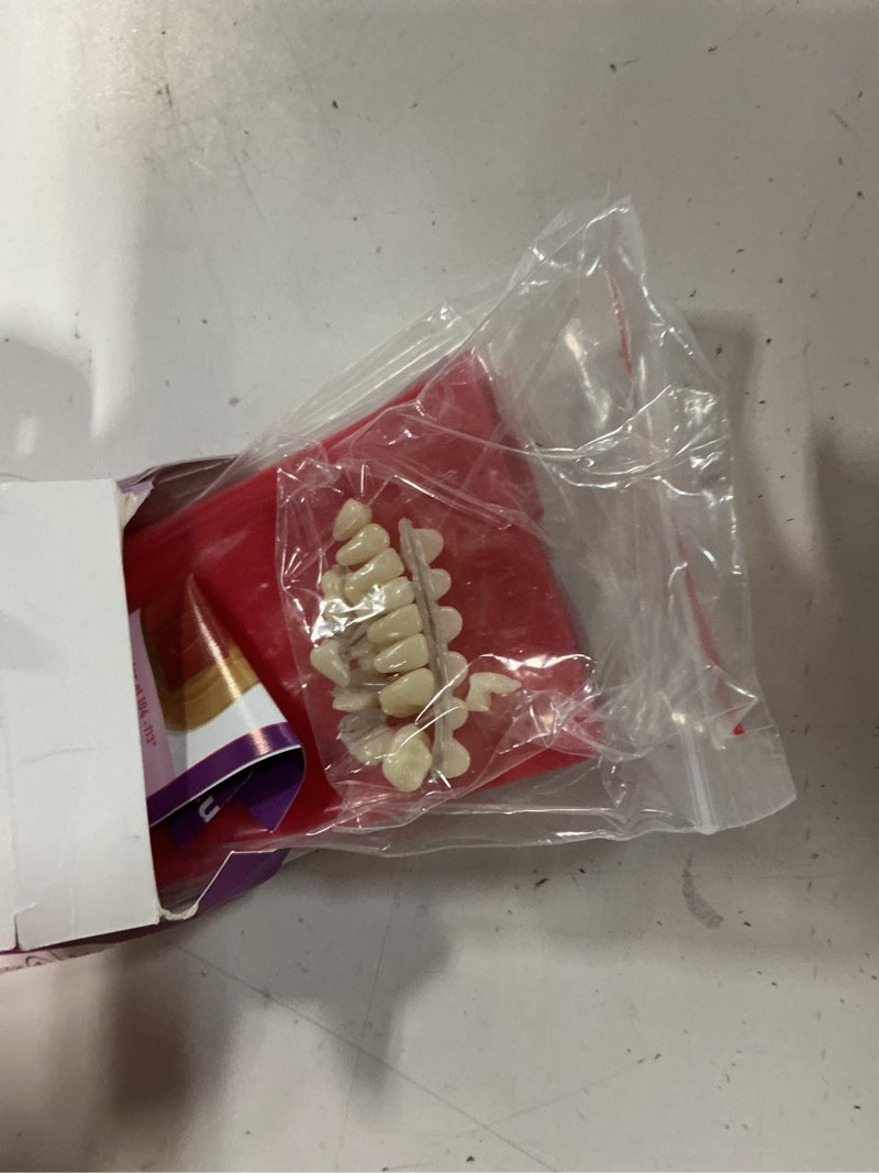 Condition photo showing Good Condition for at-home diy denture kit: full set of upper & lower false teeth for diy smile transformation-mm1 flesh color with purple box