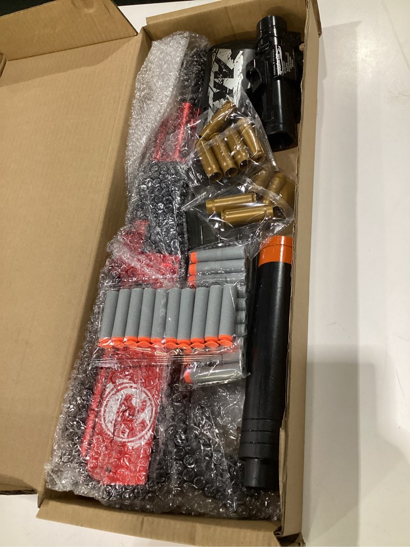 Condition photo showing Good Condition for Shell Ejecting Shotgun Foam Blasters Realistic Pellet Soft Bullet Toy Gun Dart Sniper with Scope Rifle Fake Gun Shooting Game for Boys, Girls, Kids, and Adults Birthday Gift Age8-12 A47-red