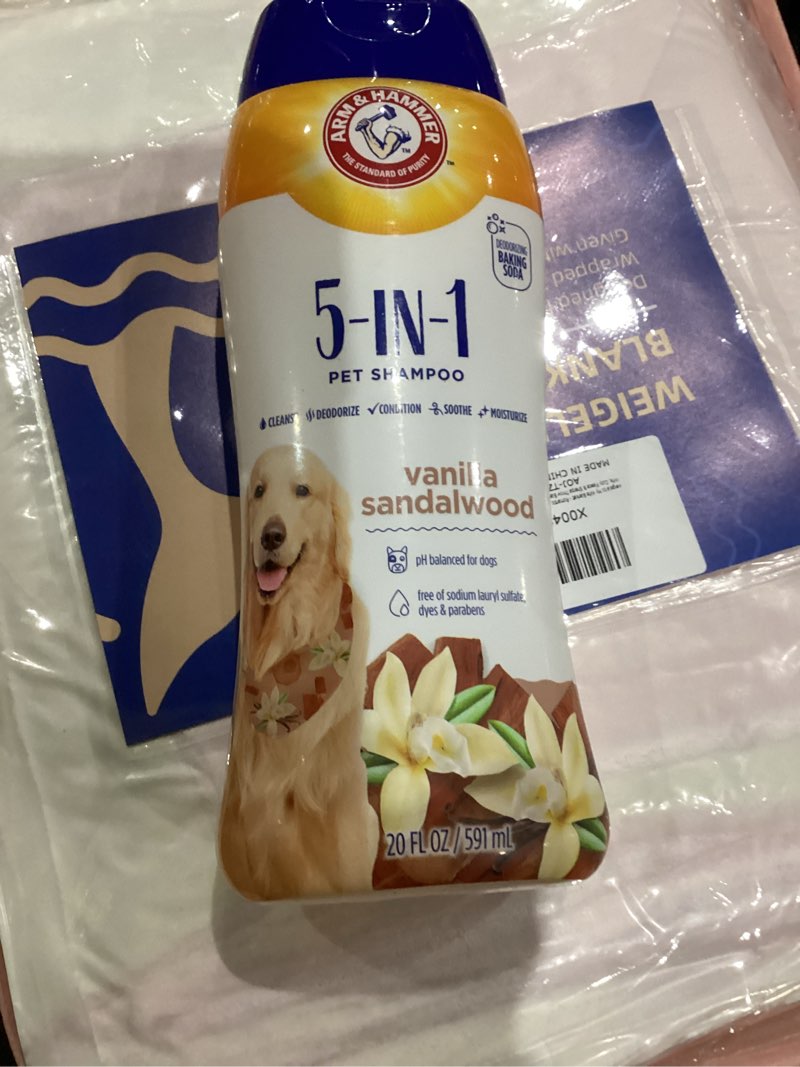 Condition photo showing New/Like New for Arm & Hammer for Pets 5-in-1 Pet Shampoo with Conditioner, Vanilla Sandalwood Scent - Deodorizing, Skin Soothing, and Moisturizing Ingredients, Dog Oatmeal Shampoo with Aloe and Shea Butter, 20 Fl Oz 5-in-1 Shampoo 20 Fl Oz (Pack of 1)