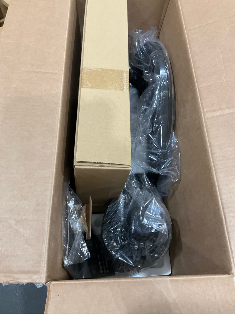 Condition photo showing New/Like New for newbulig 17" pedestal fans with remote, oscillating standing fan with 3 speed & 3 model, quiet timer stand up fan for indoor, bedroom, living room, adjustable height & tilt head, easy assembly modern black 17" *17" * 51"