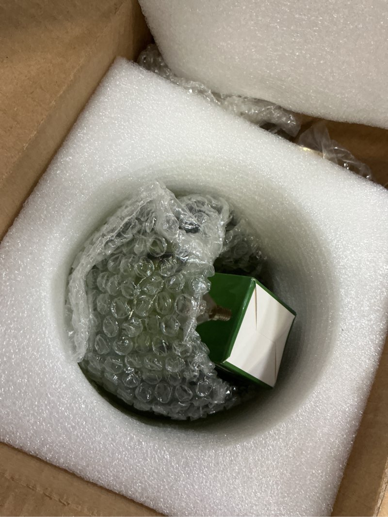 Condition photo showing New/Like New for Pendant Light with Green Tulip Glass Lmapshade, Brass Vintage Pendant Light Adjustable Hanging Light for Kitchen Island Dining Room Hallway Tulip Green Hardwired 1 pack