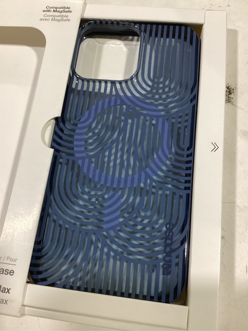 Condition photo showing New/Like New for Incase Level Case for iPhone Slim MagSafe Compatible Apple iPhone Case 10 Ft Drop Protection, Protective Cover with Lanyard Loop, Sleek and Minimal Design (Lines Cascade Navy, iPhone 16 Pro Max) iPhone 16 Pro Max Lines Cascade Navy