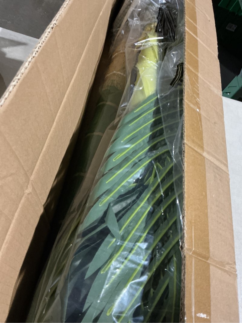 Condition photo showing Good Condition for vevor artificial golden cane palm tree, 6.5 ft tall faux plant, pe material & anti-tip tilt protection low-maintenance plant, lifelike green fake tree for home office warehouse decor indoor outdoor