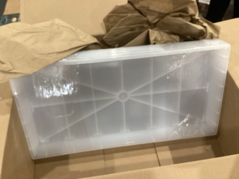 Condition photo showing Good Condition for rootrimmer 1020 nursery pot trays 5 pack, transparent plastic flat seed starter tray, durable square seedling starting tray for holding and carrying plant pots (clear) clear tp1020-5p