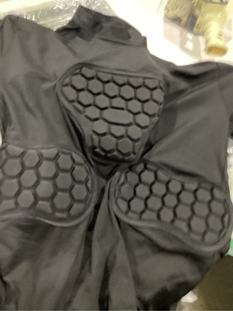 Condition photo showing Good Condition for shinestone adult men's goalkeeper armor bodyshield padded compression shirt pants and short with sponge protector black long sleeves-02 medium