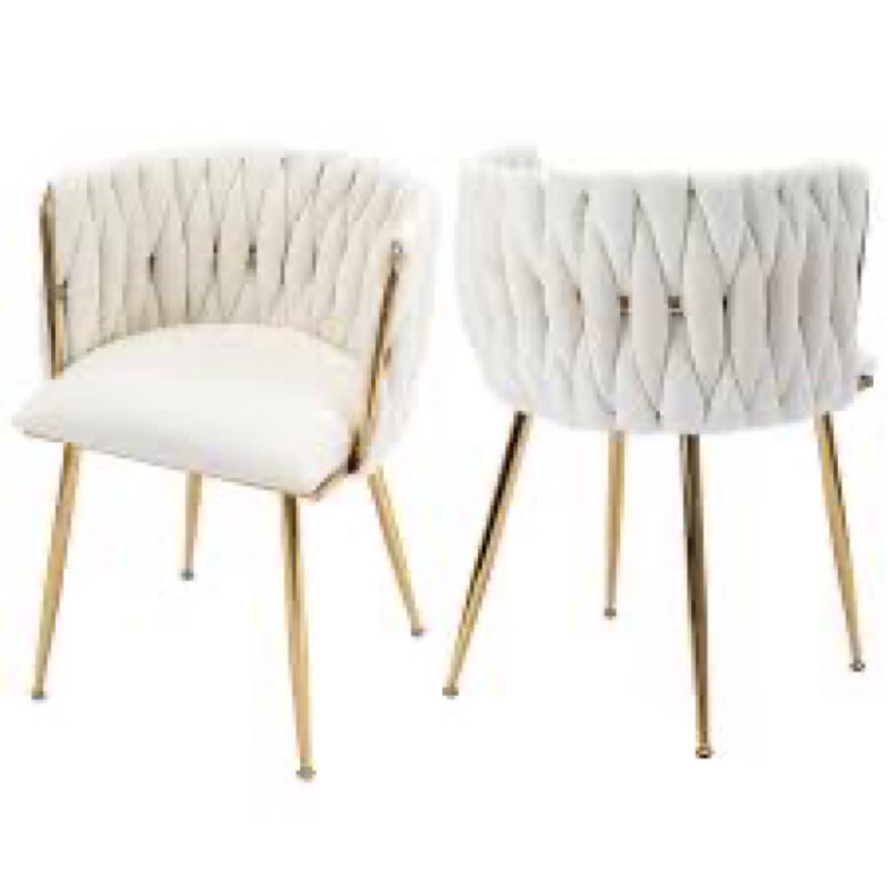 Uresti 17.75\"' H Tufted Upholstered Metal Armchair (Set of 2)Beige 