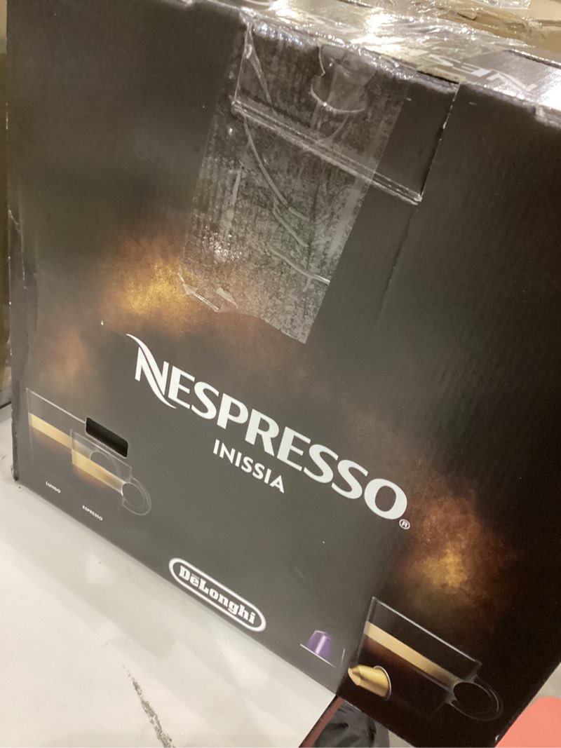 Condition photo showing As Is for Nespresso Inissia Espresso Machine by De'Longhi,24 oz, Black Machine Only Black