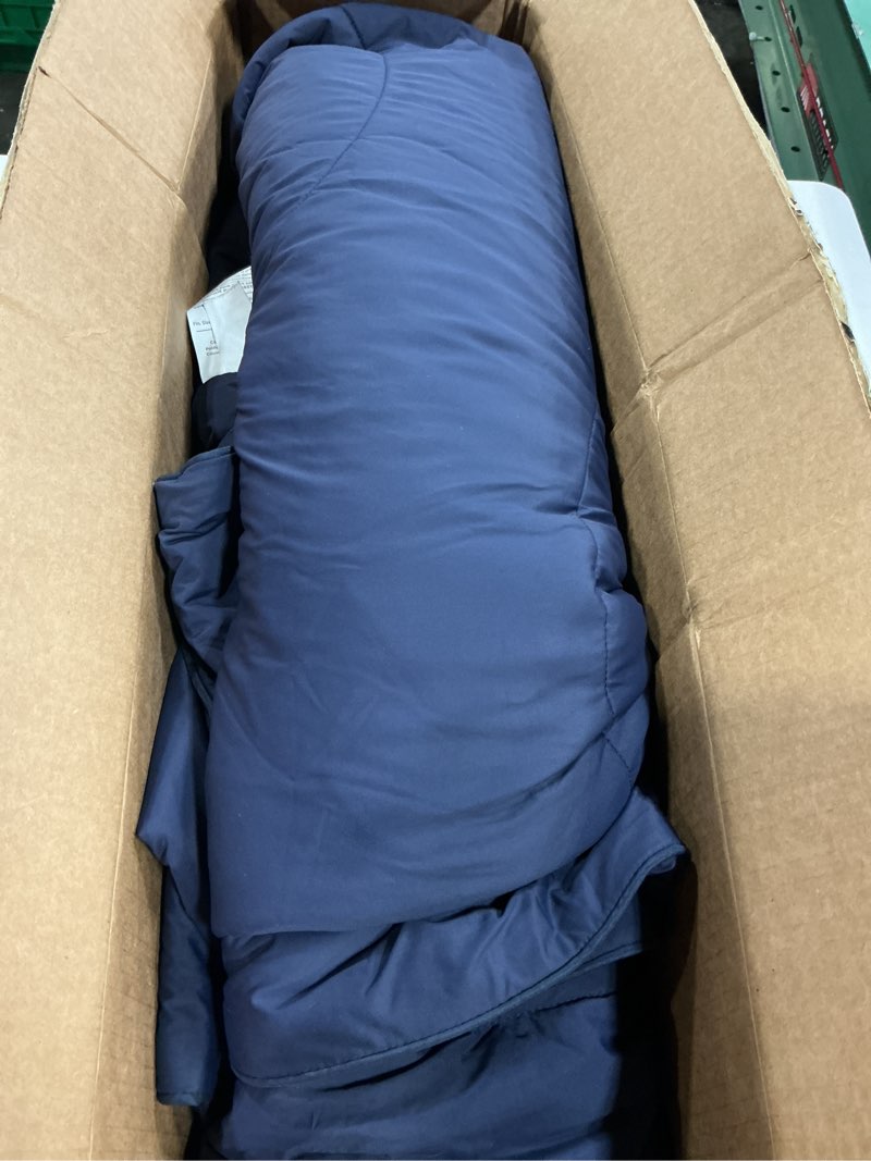 Condition photo showing As Is for rest® evercool® cooling comforter, twin/twin xl, blanket for hot sleepers, all season bedding to keep cool for night sweats, breathable lightweight blanket, 68"x90" inches, midnight blue midnight blue twin / twin xl (68"x90")