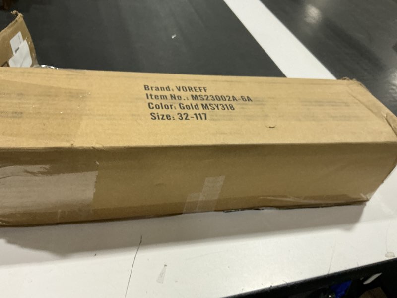 Condition photo showing Good Condition for Gold Curtain Rods for Windows 66-120 Inch: 1 Inch Adjustable Acrylic Drapery Rod with Translucent Go