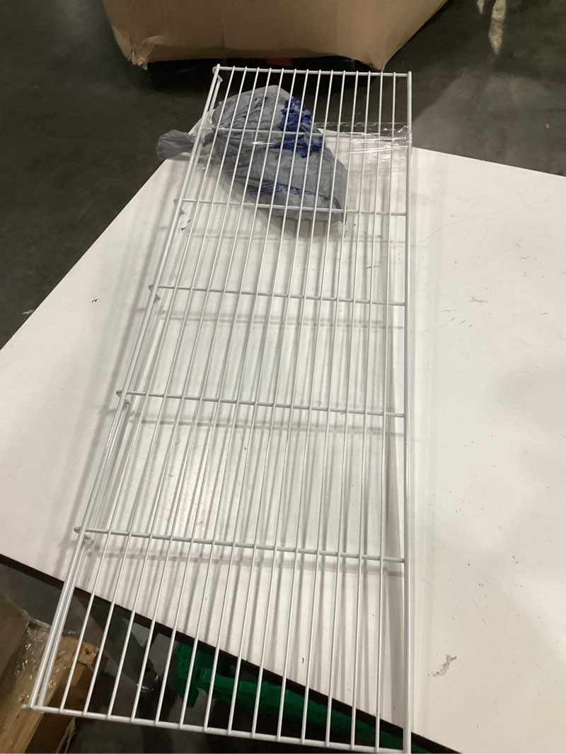 Condition photo showing As Is for closet  wire shelf and rod 12x 36