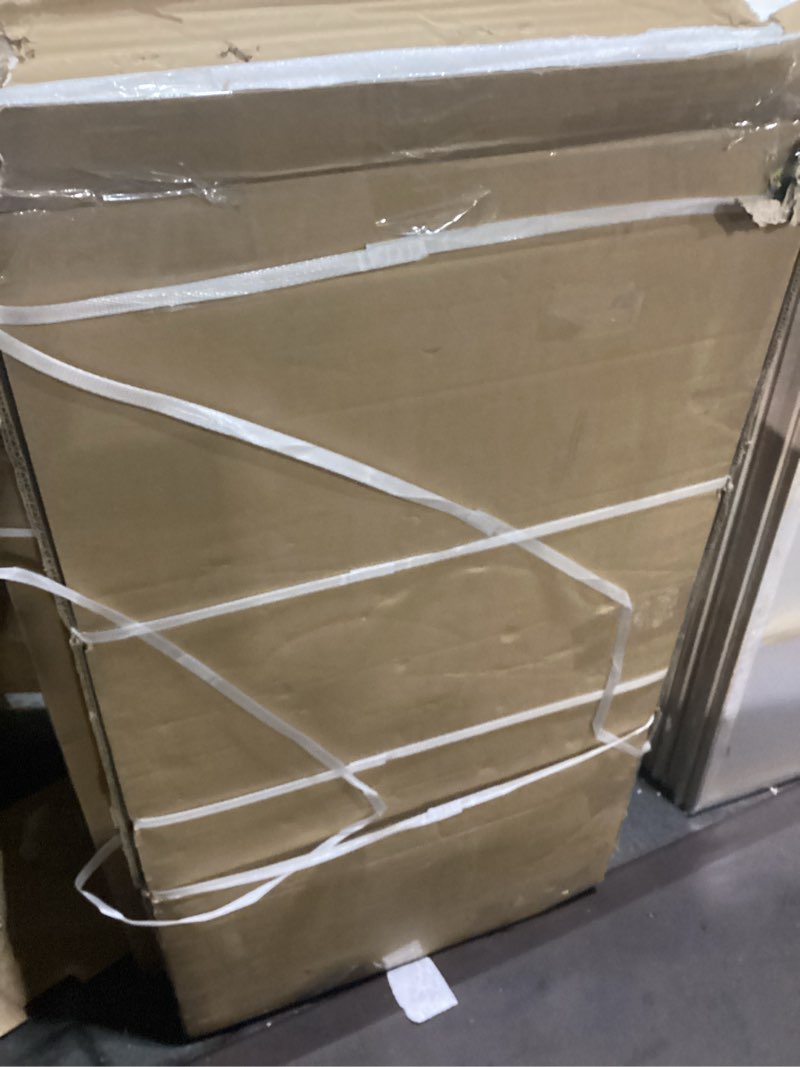 Condition photo showing As Is for 40” black garage shelves 