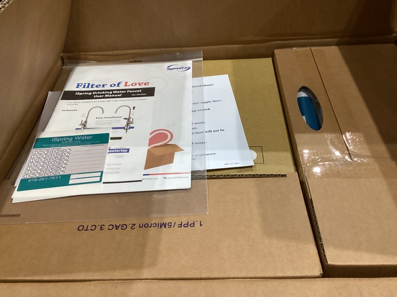 Condition photo showing New/Like New for iSpring RCC7AK, NSF Certified, 75 GPD, Alkaline 6-Stage Reverse Osmosis System, pH+ Remineralization RO Water Filter System Under Sink, Patented Top-Mounted Faucet Design for Easy Installation 6-Stage, Alkaline Brushed Nickel