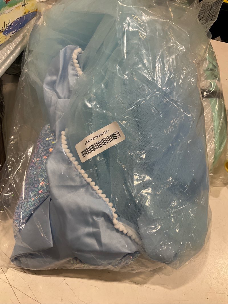 Condition photo showing Good Condition for itvti princess blue dress for girls kids cosplay costume carnival halloween party outfit blue 2-3 years