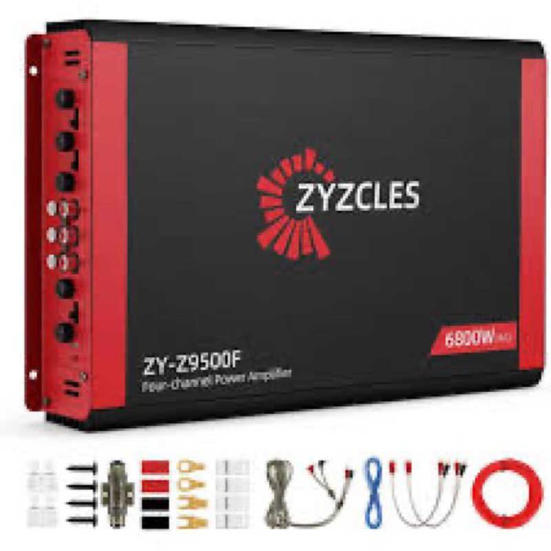 2026 Upgraded ZYZCLES 4-Channel High Power Car Amplifier, 6800W Max Power, 4X170W RMS 2 Ohms 4 Chann