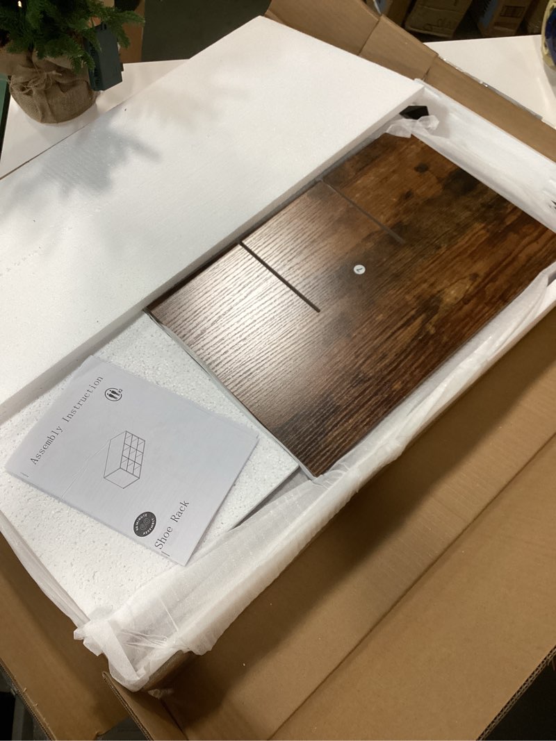 Condition photo showing New/Like New for Garden 4 you Shoe Storage Bench, Cubby Shoe Rack with 9 Cubbies, 3-Tier Wood Shoe Rack Organizer, Sh