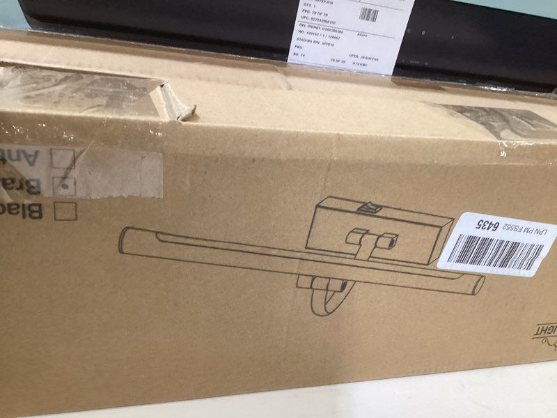 Condition photo showing New/Like New for Picture Light Battery Operated with Remote, 3CCT Dimmable Picture Light for Paintings, Brass Rechargeable 24 inch Battery Operated Wall Sconce for Art Lighting Gallery Portrait Artwork