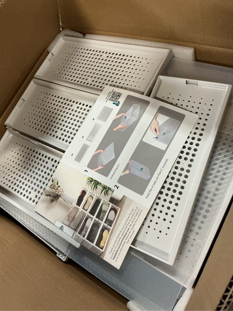 Condition photo showing Good Condition for paranta 4-piece extra large boot and shoe storage boxes, stackable clear plastic shoe organizer, space-saving shoe boxes for boots, sneakers, and high heels, clear clear extra large 4pcs