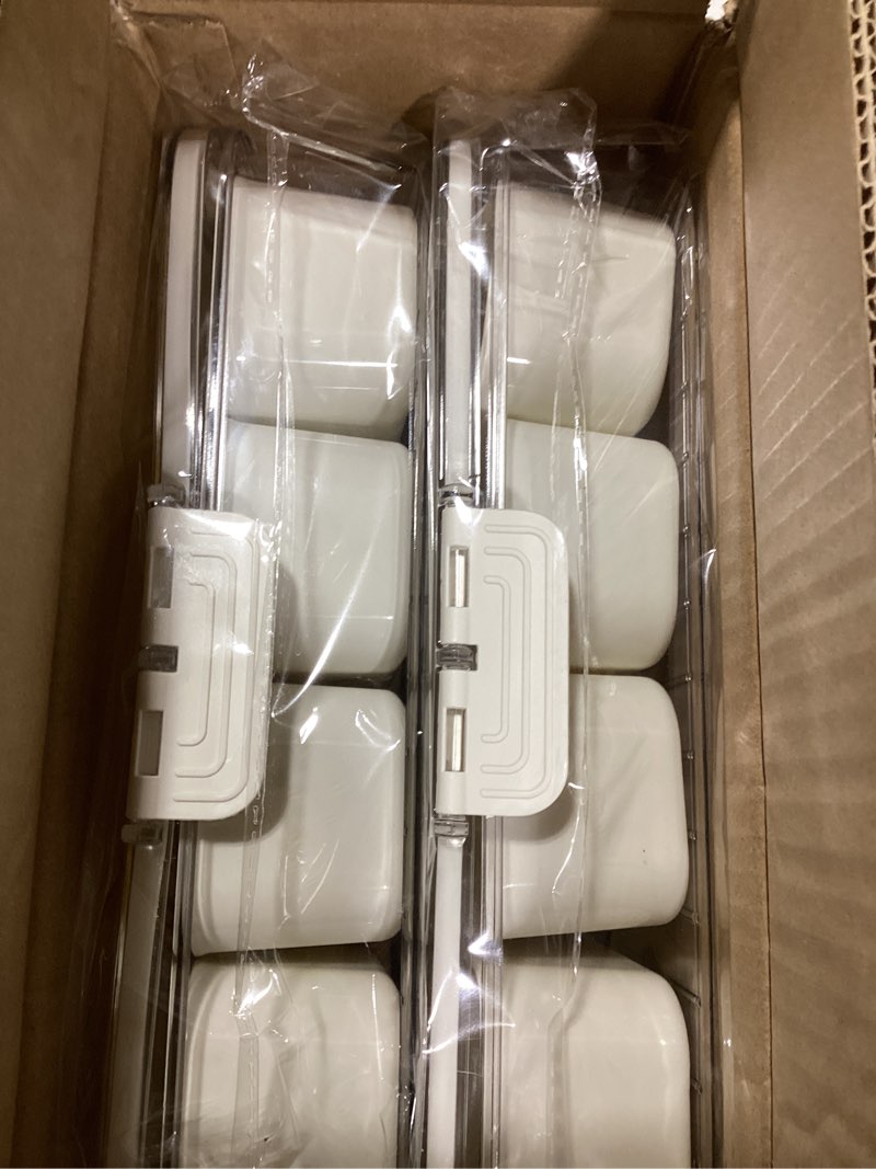 Condition photo showing As Is for eanpet 2pack divided veggie tray with lid and handle 8 compartment serving tray with dividers portable travel snack containers stackable snackle box charcuterie container for fruit,vegetable,salad