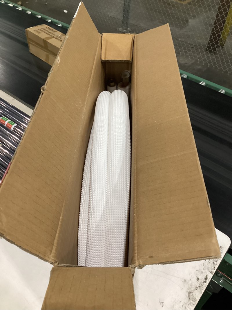 Condition photo showing As Is for 16ft air conditioning cooling connection hose 3/8 inch and 5/8 inch mini split line set fit for mini split air conditioner