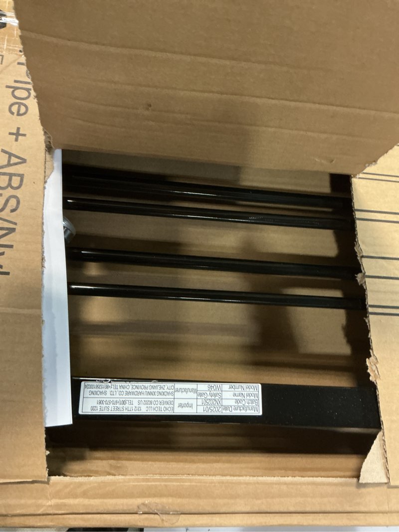 Condition photo showing As Is for fairy baby extra wide baby gate black 53-57.5 inch wide, walk through pressure mounted no drill for doorways, long and large tension gate for pet and kids gate: 53-57.5 inch
