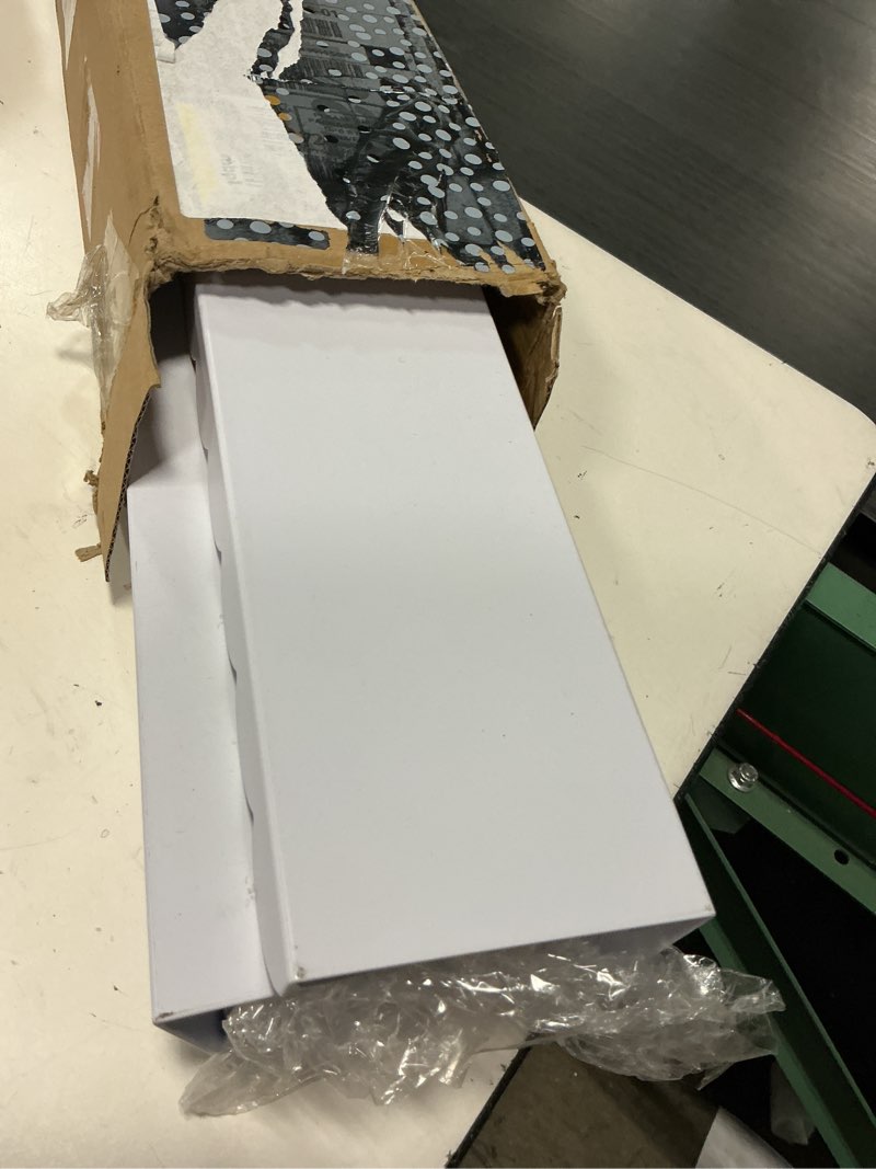 Condition photo showing Good Condition for floating shelves for wall, 23 inch metal nursery book shelves 4 pack, wall mounted book shelf for kids room, bedroom, bathroom, playroom decor ?white? white 23 inch