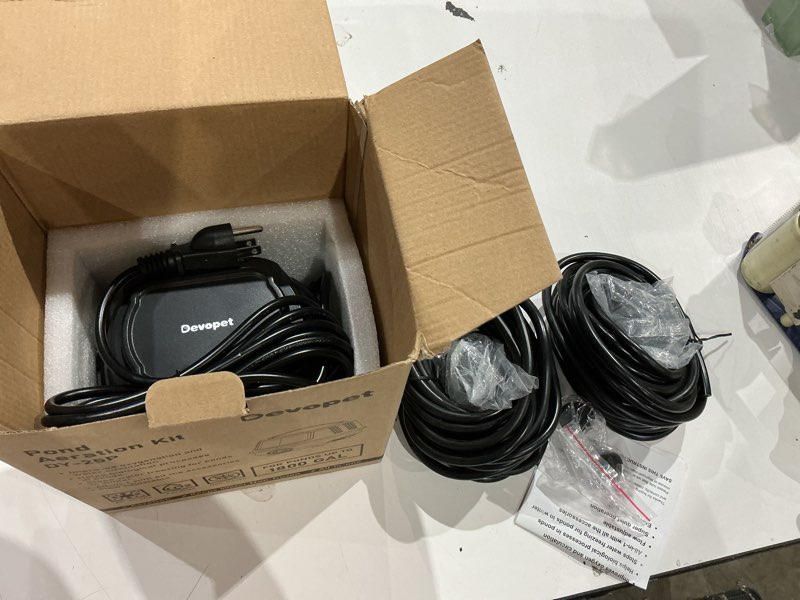 Condition photo showing Good Condition for pond aerators for outdoor koi ponds, air pump for pond up to 1800 gallons, all-in-one flow adjustable pond aeration kit pond deicer with double outlet airline tubing air stones check valves