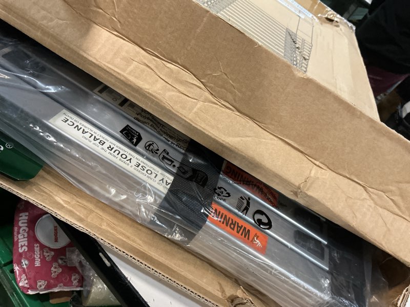 Condition photo showing Good Condition for Telescoping Ladder, SocTone 12.5 FT Aluminum Lightweight Extension Ladder with 2 Triangle Stabilizers, Heavy Duty 330lbs Max Capacity, Multi-Purpose Collapsible Ladder for RV or Outdoor Work 12.5FT